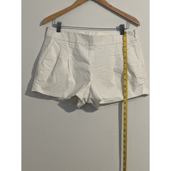 J crew Women’s White Flat Front Pleated Shorts Side Zip Lined With Pockets Sz 10 - Picture 11 of 11